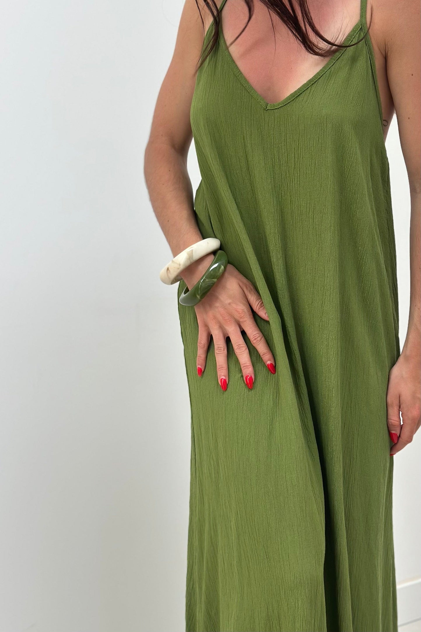 Robe dos nu NUSA verte