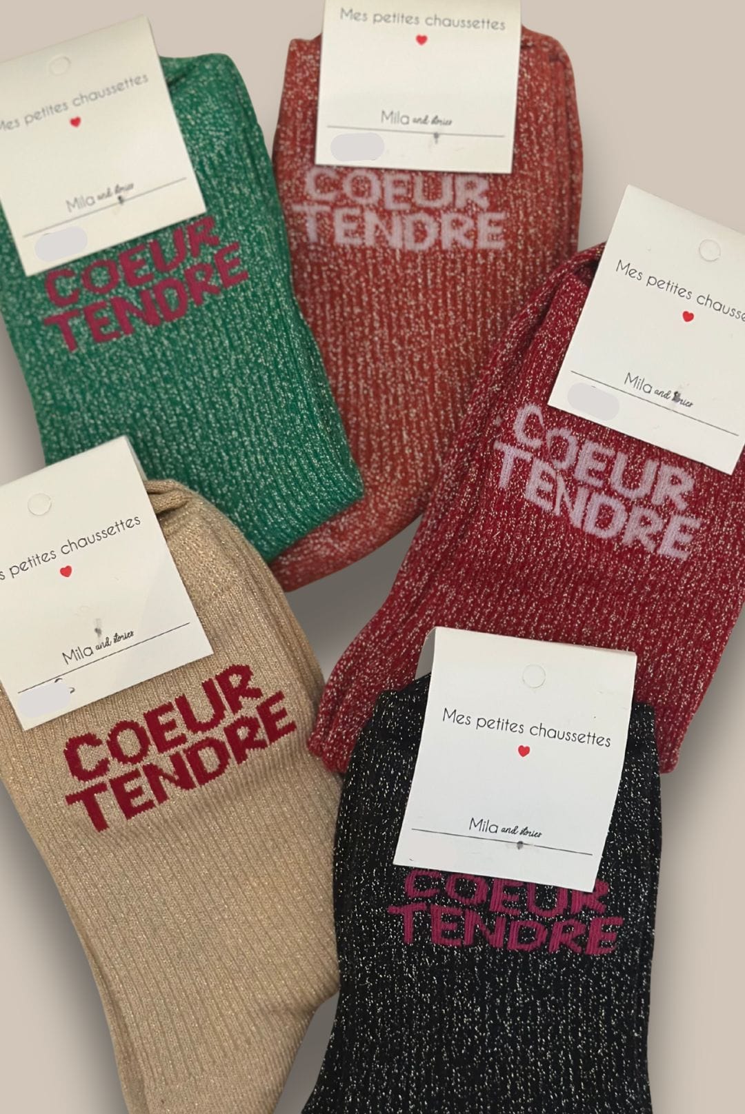 Chaussettes à paillettes COEUR TENDRE orange