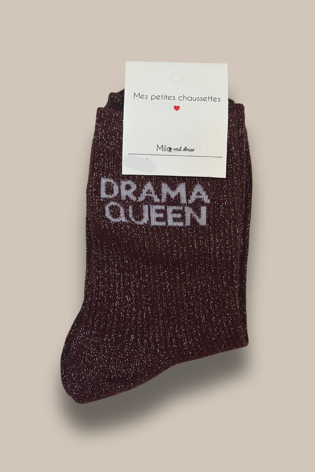 Chaussettes à paillettes DRAMA QUEEN bordeau