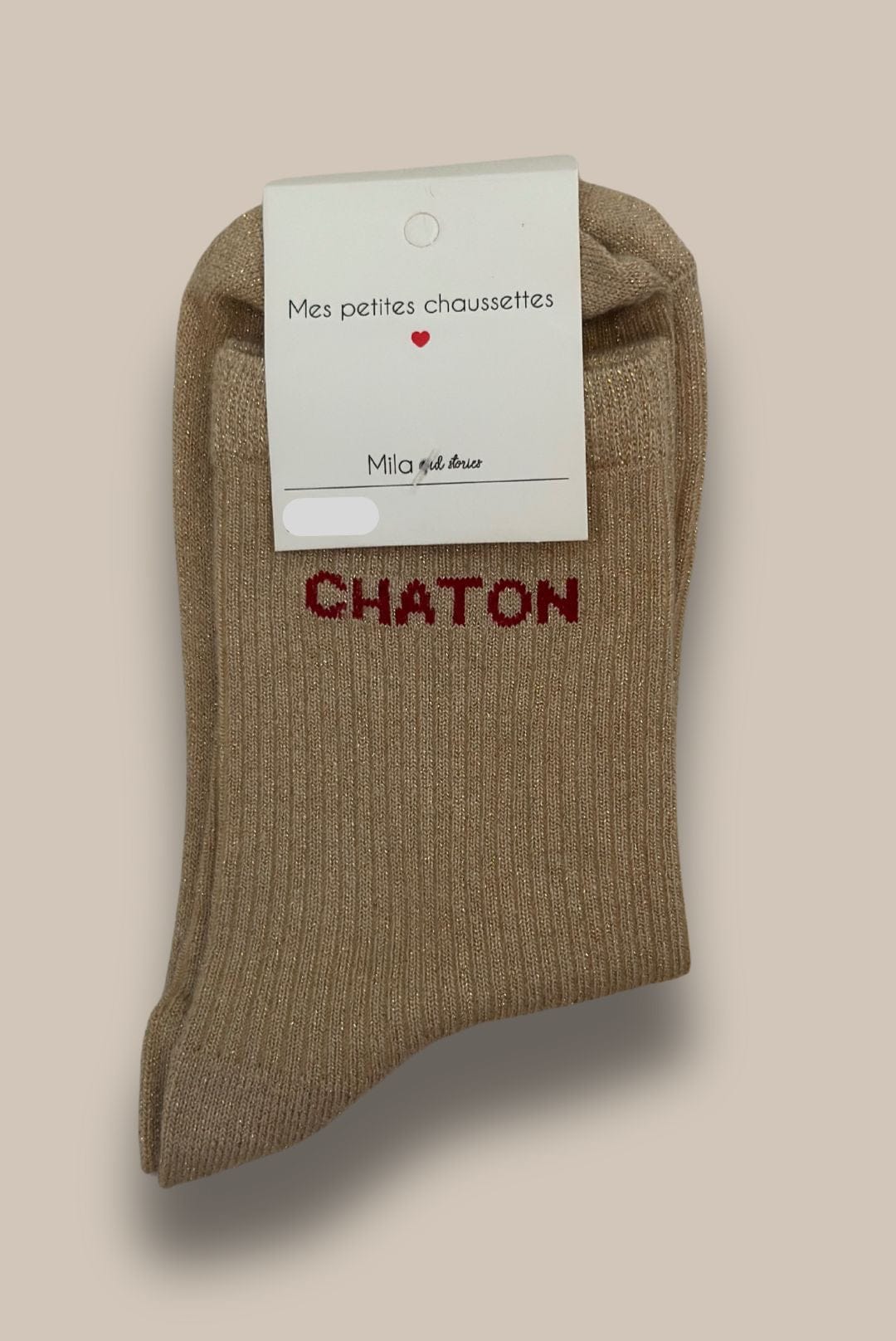 Chaussettes à paillettes CHATON écru