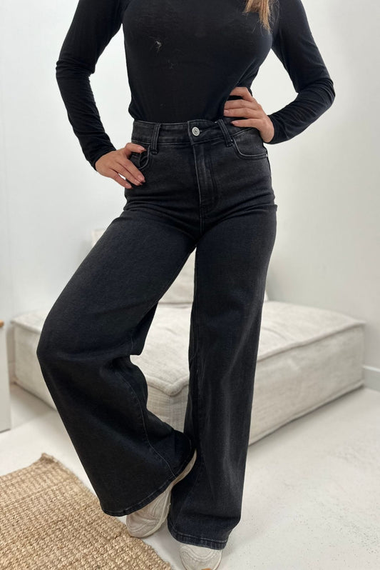 Jean taille haute noir ISIS