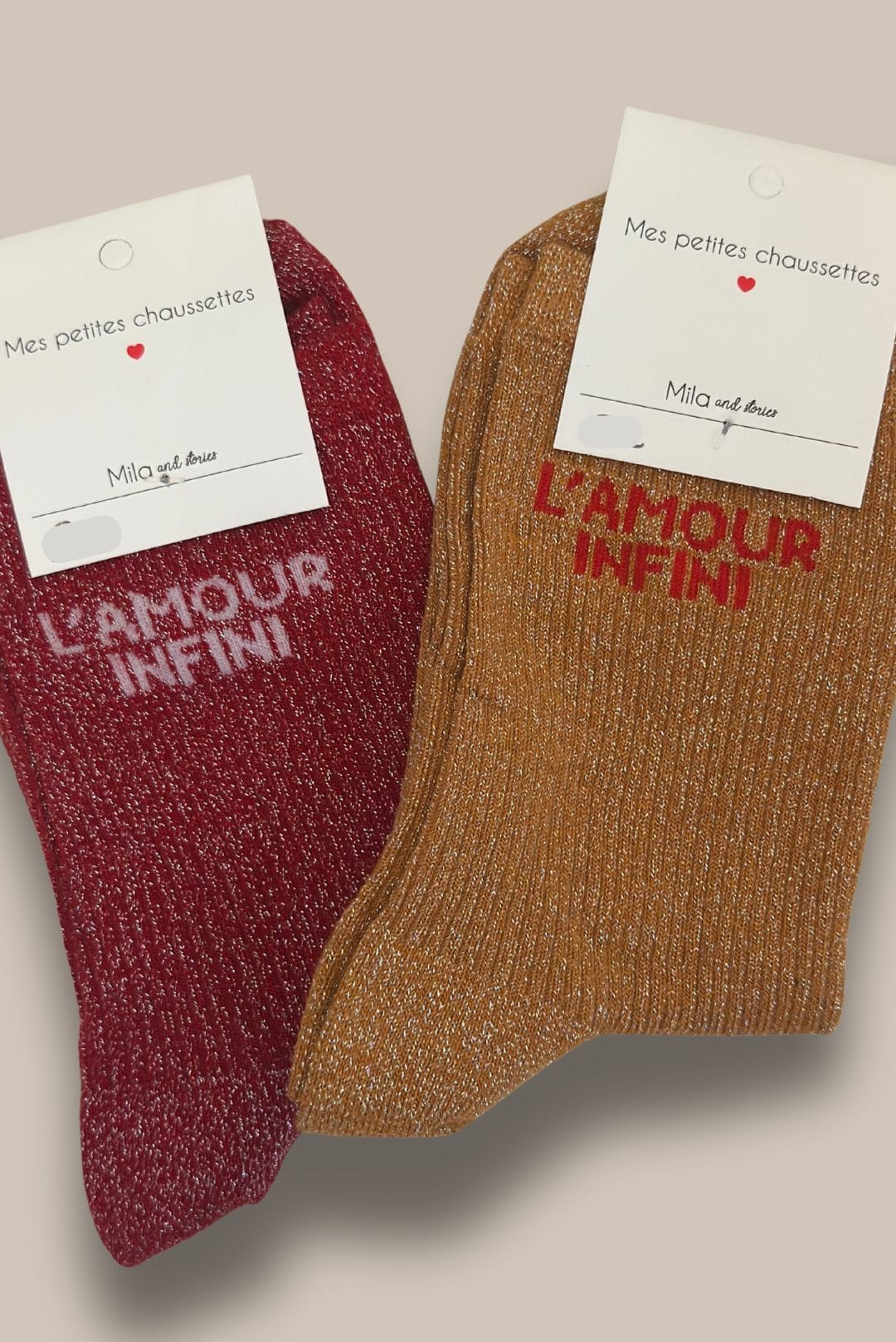 Chaussettes à paillettes L'AMOUR INFINI orange