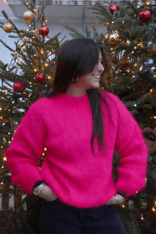 Pull mohair rose KLARA