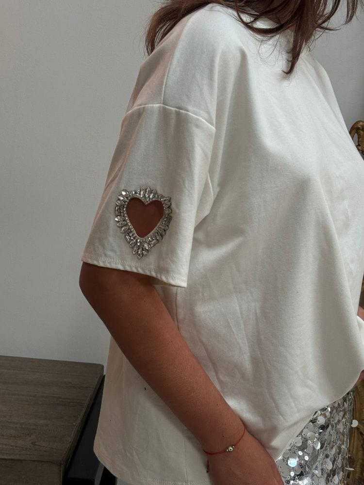 T-shirt blanc HEART