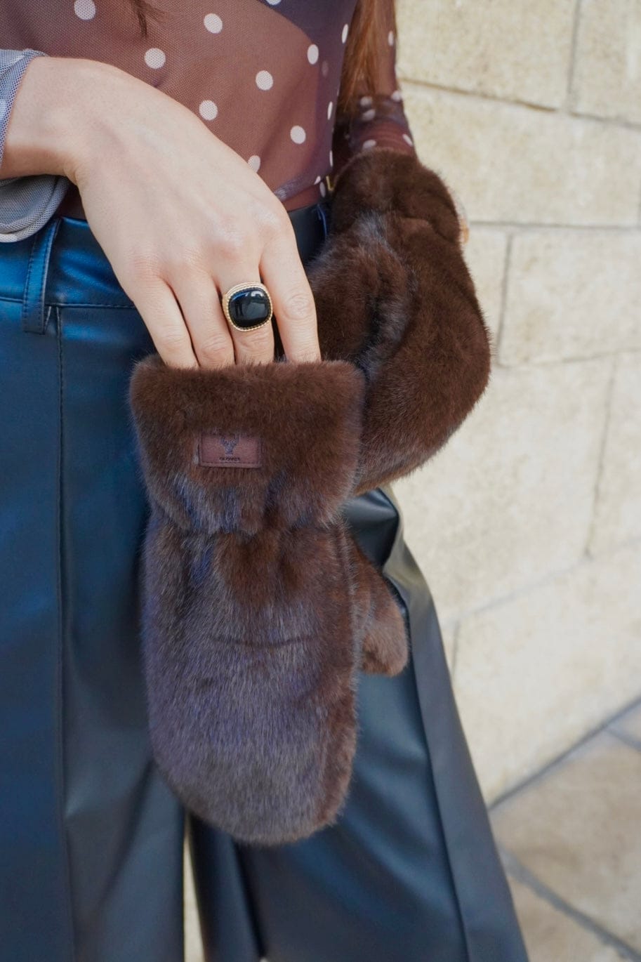 Moufles en fausse fourrure MOKA