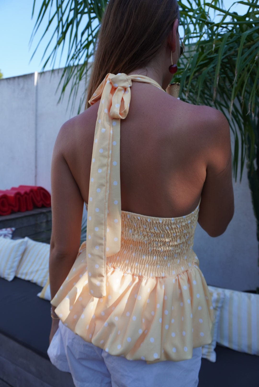 Top TINKA jaune et blanc