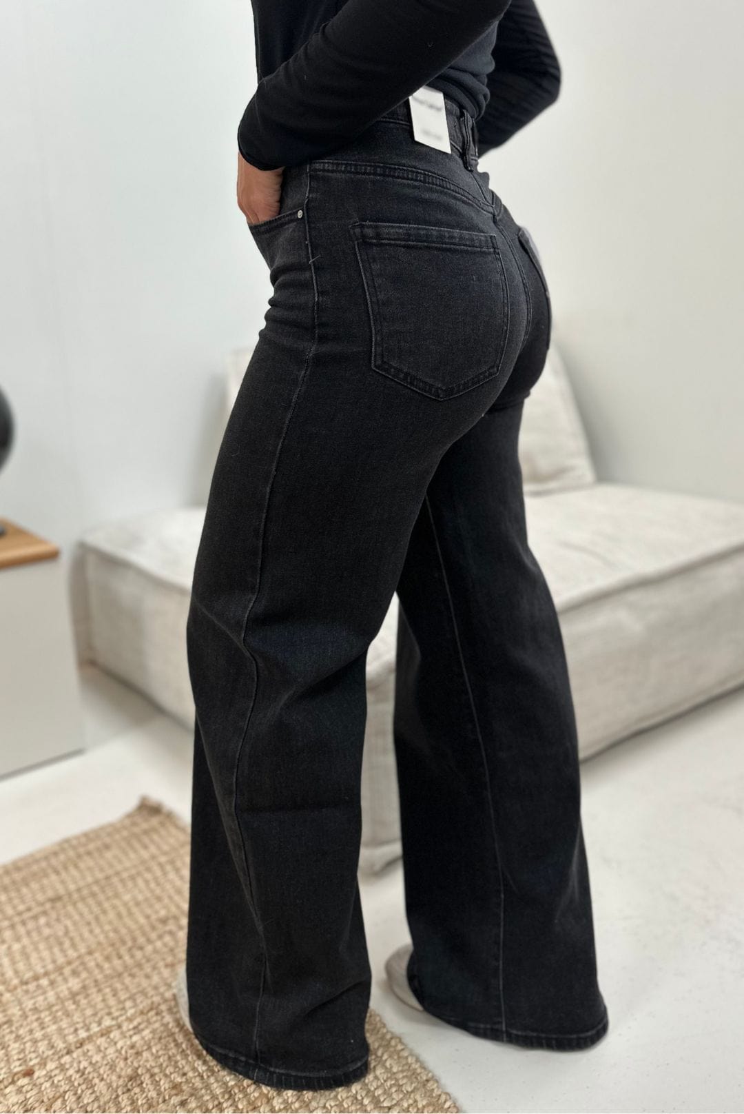 Jean taille haute noir ISIS