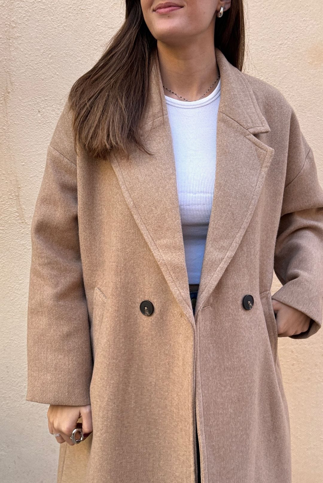 Manteau long beige PAULA