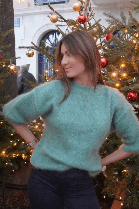 Pull mohair vert ELSA