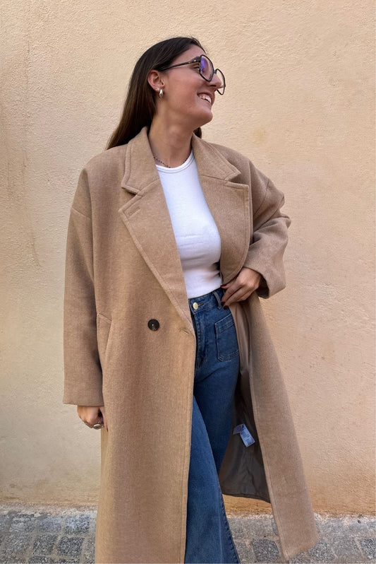 Manteau long beige PAULA