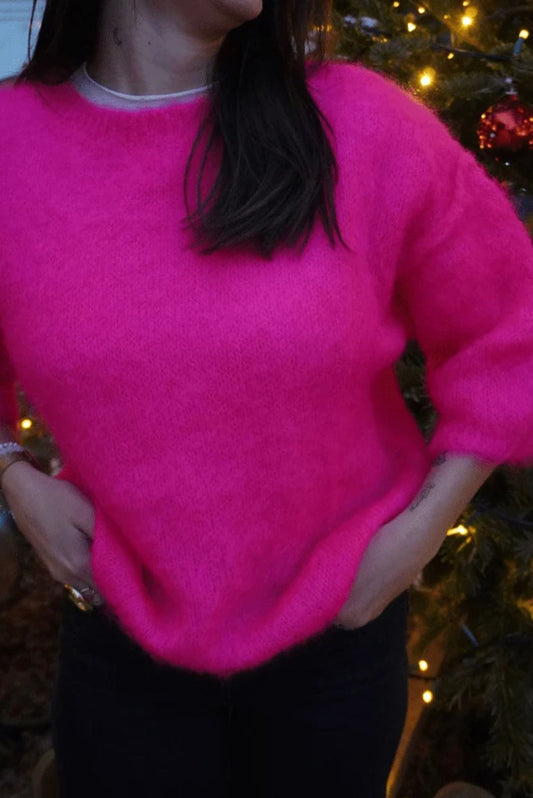 Pull mohair rose ELSA