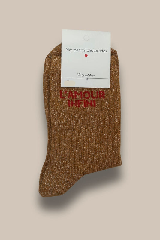 Chaussettes à paillettes L'AMOUR INFINI orange