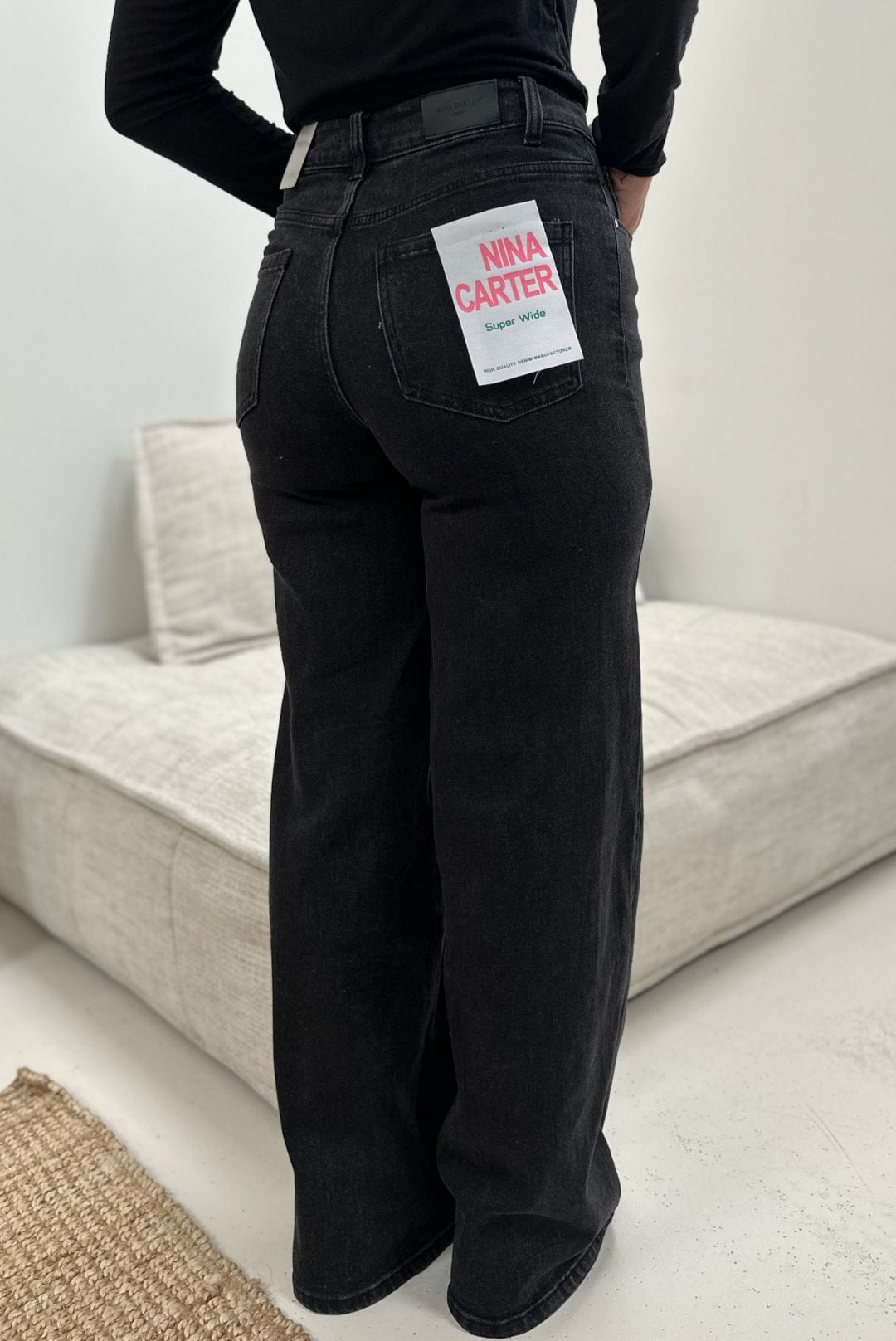 Jean taille haute noir ISIS