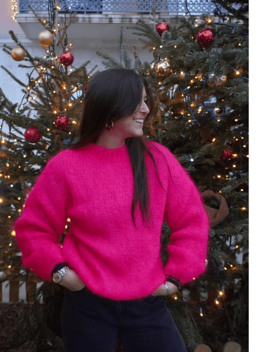 Pull mohair rose KLARA