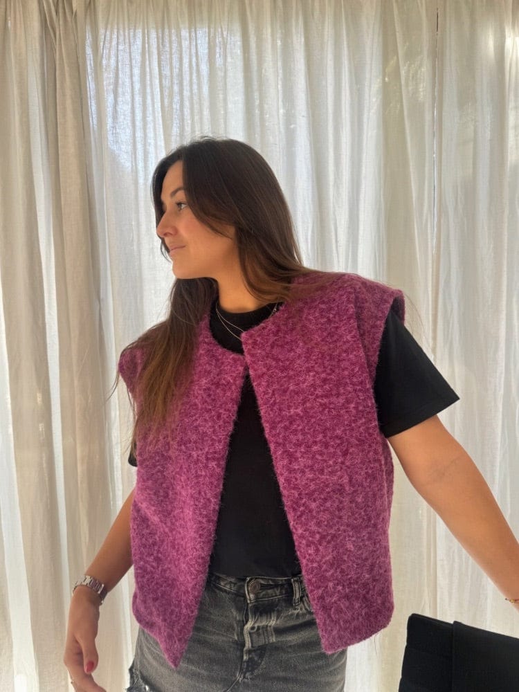 Veste sans manches violette MARIE