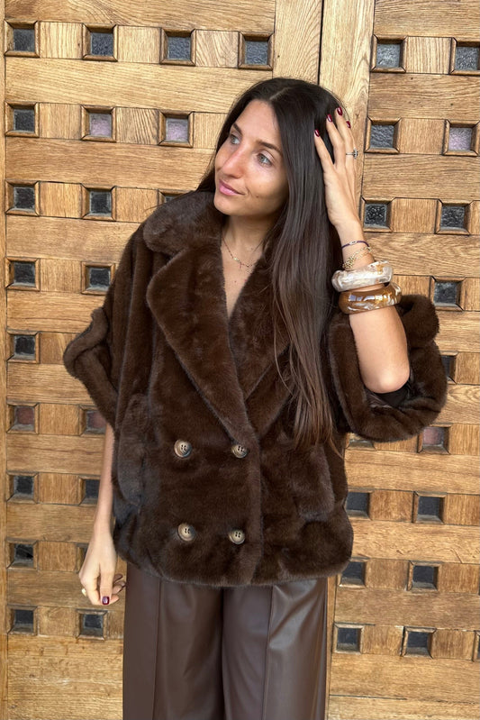 Fausse fourrure GEGE manches 3/4