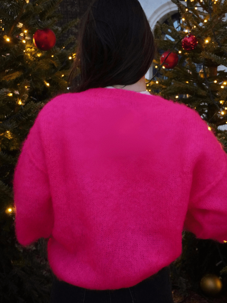 Pull mohair rose ELSA