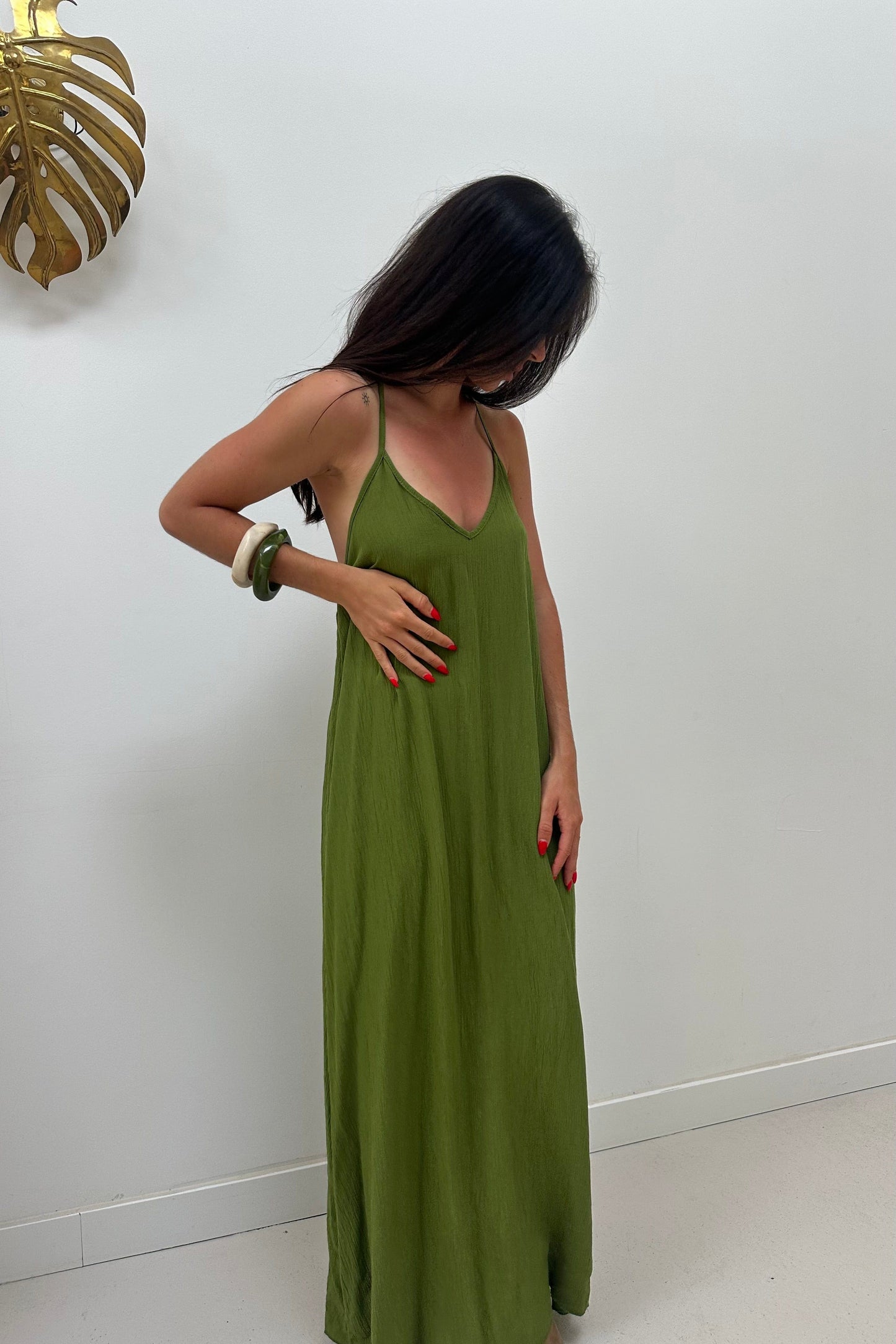 Robe dos nu NUSA verte