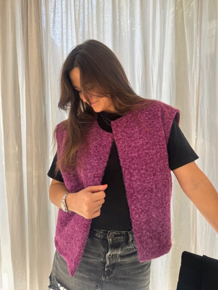 Veste sans manches violette MARIE