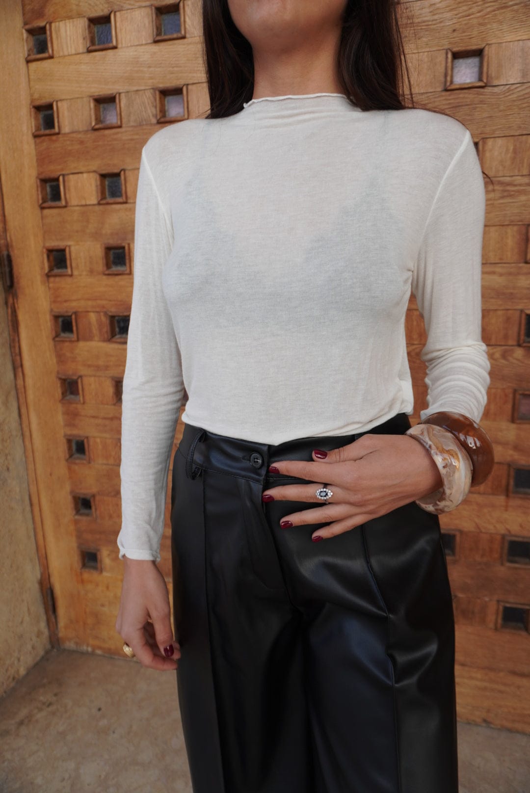 Top en cachemire blanc NOA